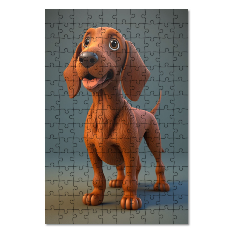 Dřevěné puzzle Redbone Coonhound animovaný