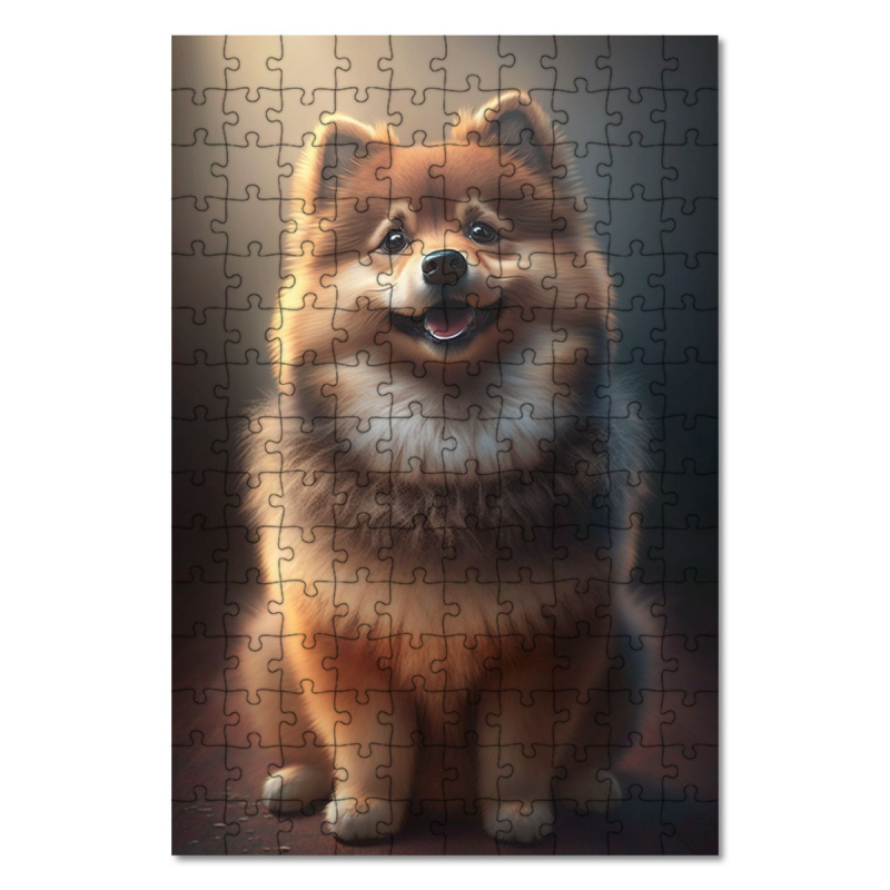 Dřevěné puzzle Finský Lapphund animovaný
