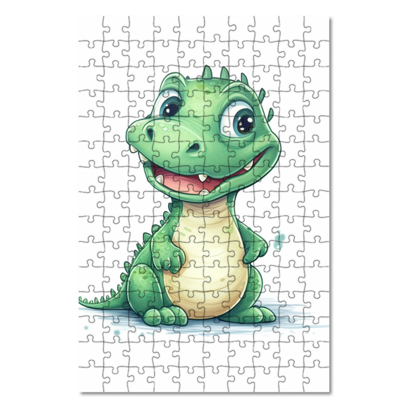 Dřevěné puzzle Kreslený Krokodýl
