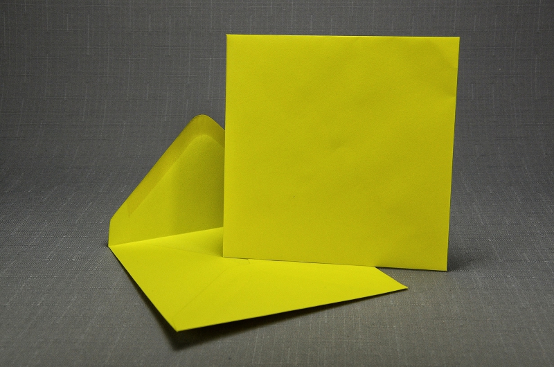 Dopisní obálka Čtverec žlutá 130mm