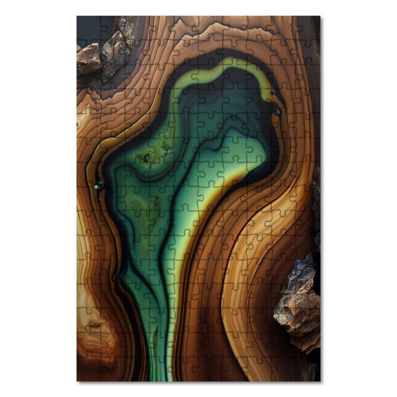 Dřevěné puzzle Epoxid a dřevo 4