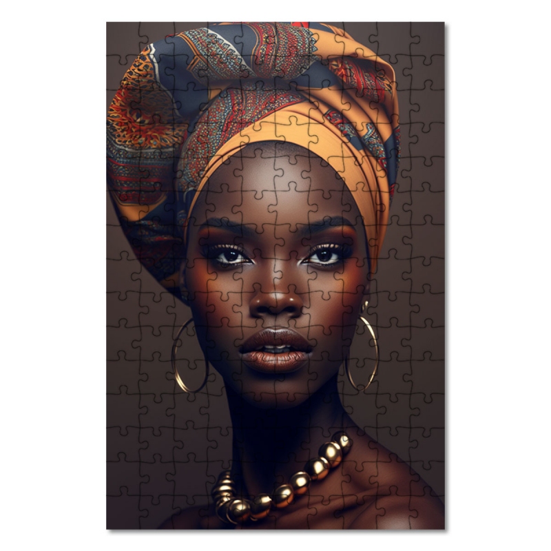 Dřevěné puzzle Africká dívka