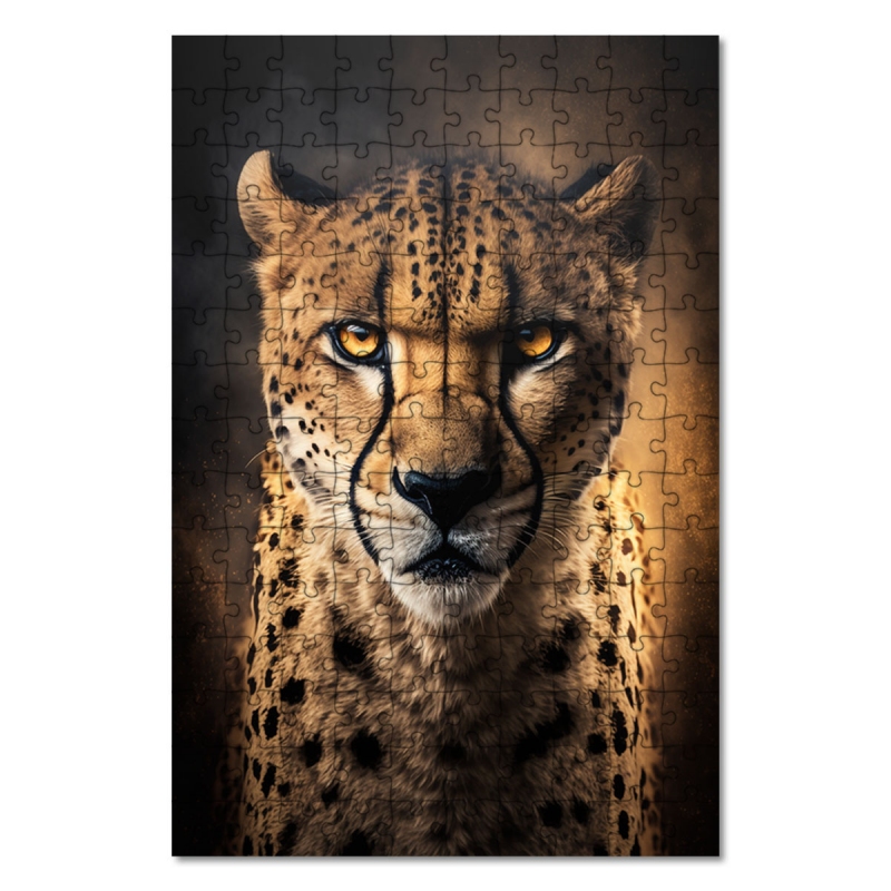 Dřevěné puzzle Gepard na lovu
