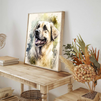 Anatolský pastevecký pes akvarel