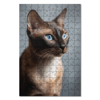 Dřevěné puzzle Orientální kočka realistic