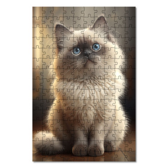 Dřevěné puzzle Birma kočka akvarel