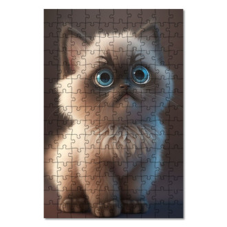 Dřevěné puzzle Ragdoll kočka animovaná