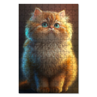 Dřevěné puzzle Perská kočka animovaná