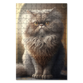 Dřevěné puzzle Perská kočka akvarel