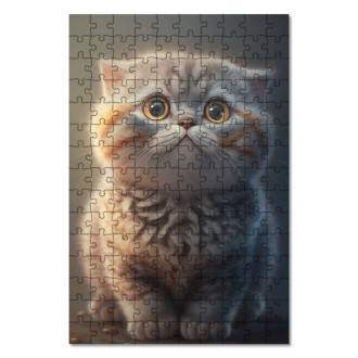 Dřevěné puzzle Skotská klapouchá kočka animovaná