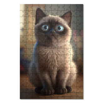 Dřevěné puzzle Tonkinská kočka animovaná
