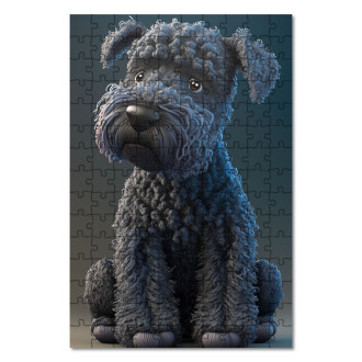 Dřevěné puzzle Kerry Blue Terrier animovaný