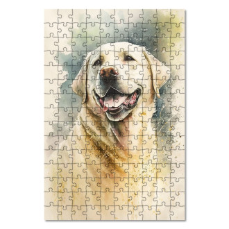 Dřevěné puzzle Pyrenejský horský pes akvarel
