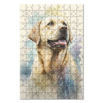 Dřevěné puzzle Labradorský retrívr akvarel