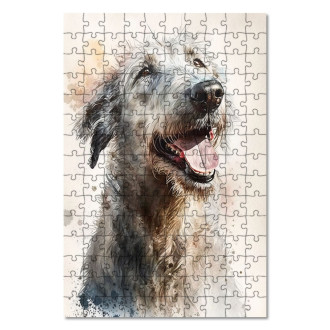 Dřevěné puzzle Irský vlkodav akvarel