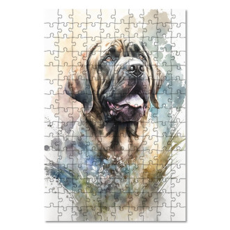 Dřevěné puzzle Mastiff akvarel