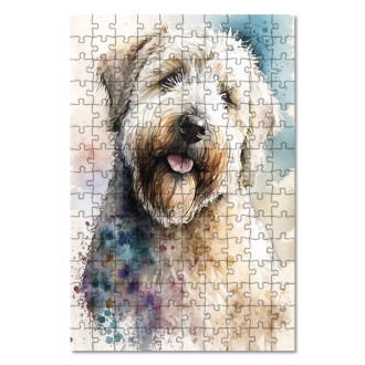Dřevěné puzzle Soft Coated Wheaten Terrier akvarel