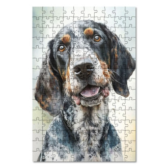 Dřevěné puzzle Bluetick Coonhound akvarel