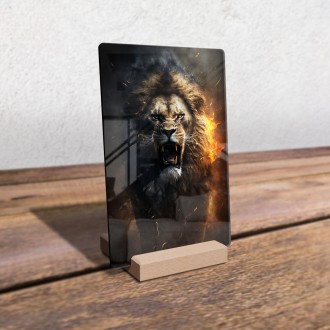 Akrylové sklo Lev v požáru