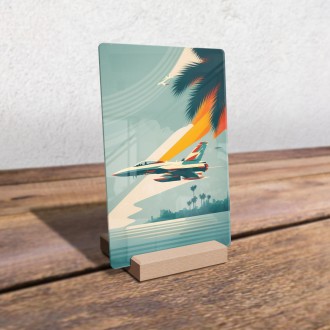Akrylové sklo Stíhací letoun nad zálivem