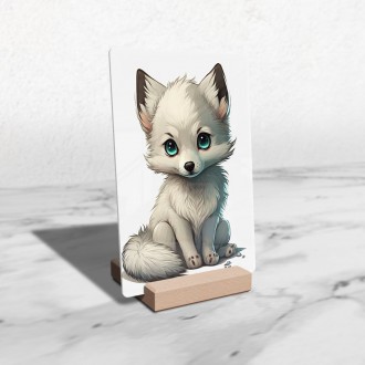 Akrylové sklo Malá bílá liška