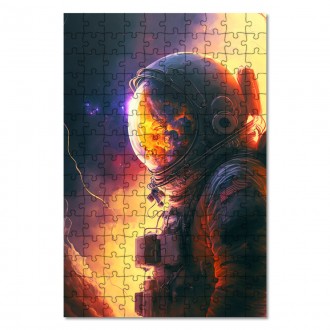 Dřevěné puzzle Astronaut v mlhovině