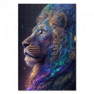 Dřevěné puzzle Vesmírný lev