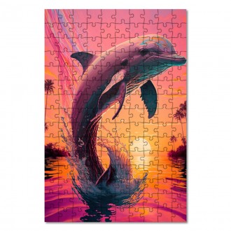 Dřevěné puzzle Tančící delfín