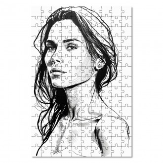Dřevěné puzzle Malba tužkou - žena 1