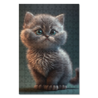 Dřevěné puzzle Animovaná kočička
