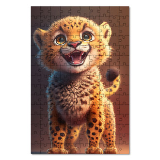 Dřevěné puzzle Roztomilý gepard