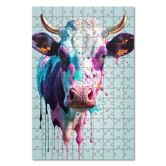 Dřevěné puzzle Graffiti kráva