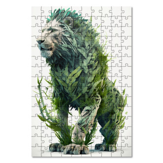 Dřevěné puzzle Přírodní lev