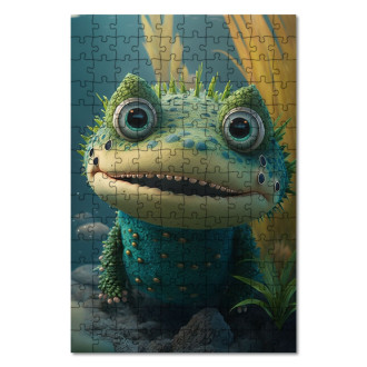 Dřevěné puzzle Roztomilý krokodýl