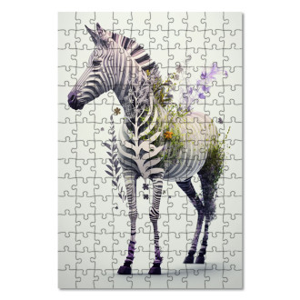 Dřevěné puzzle Květinová zebra