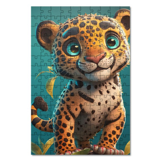 Dřevěné puzzle Roztomilý leopard
