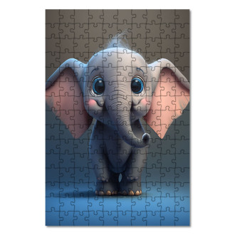 Dřevěné puzzle Roztomilý slon