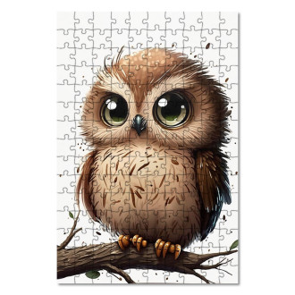 Dřevěné puzzle Malá sova