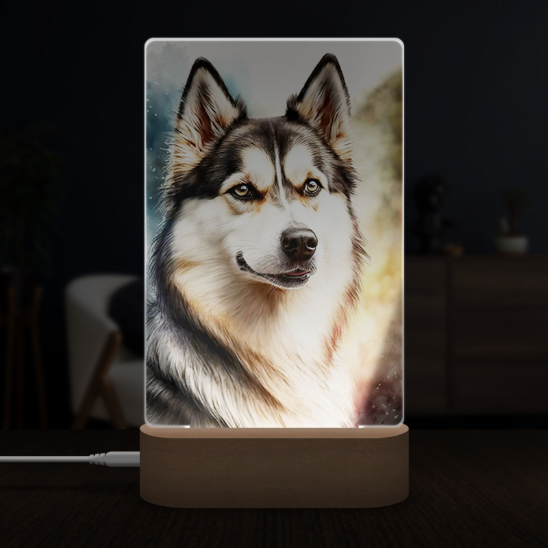 Sibiřský husky akvarel