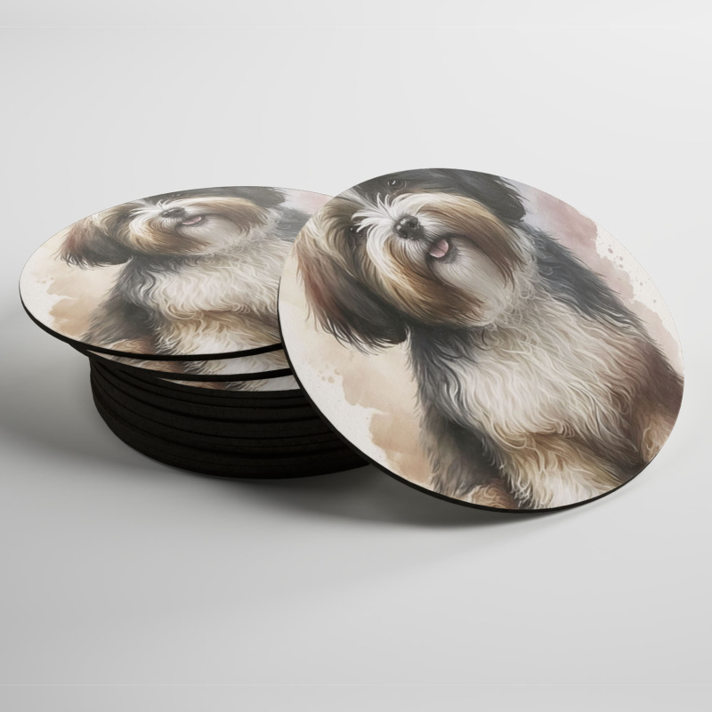 Podtácky Tibetský teriér akvarel