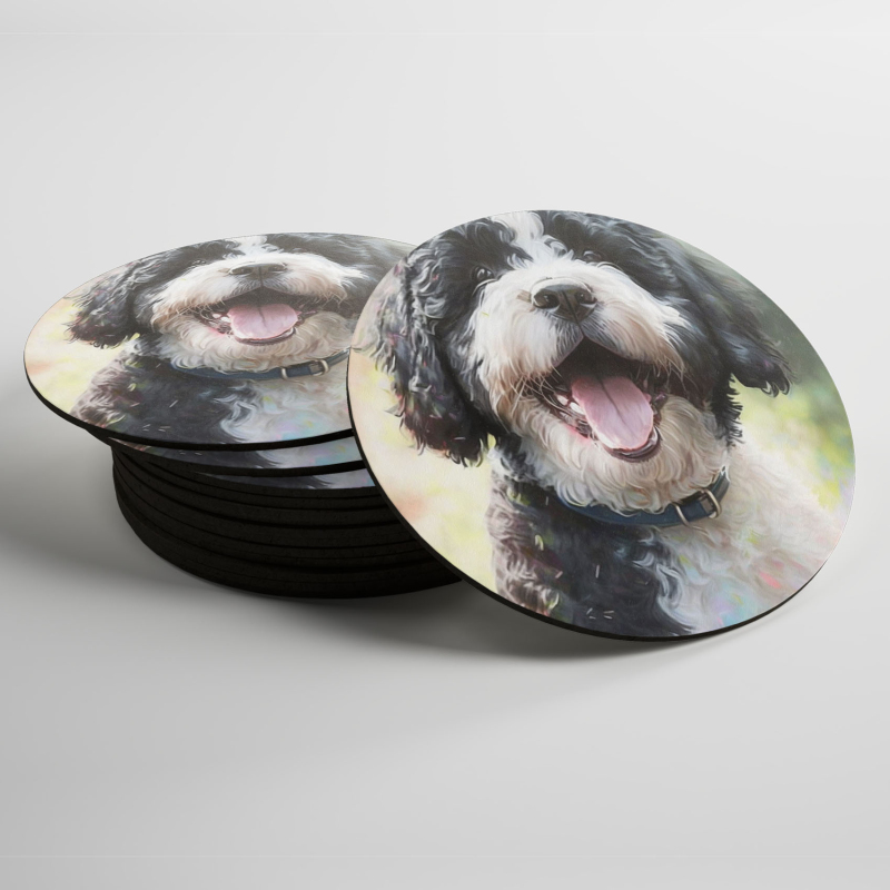 Podtácky Portugalský vodní pes akvarel