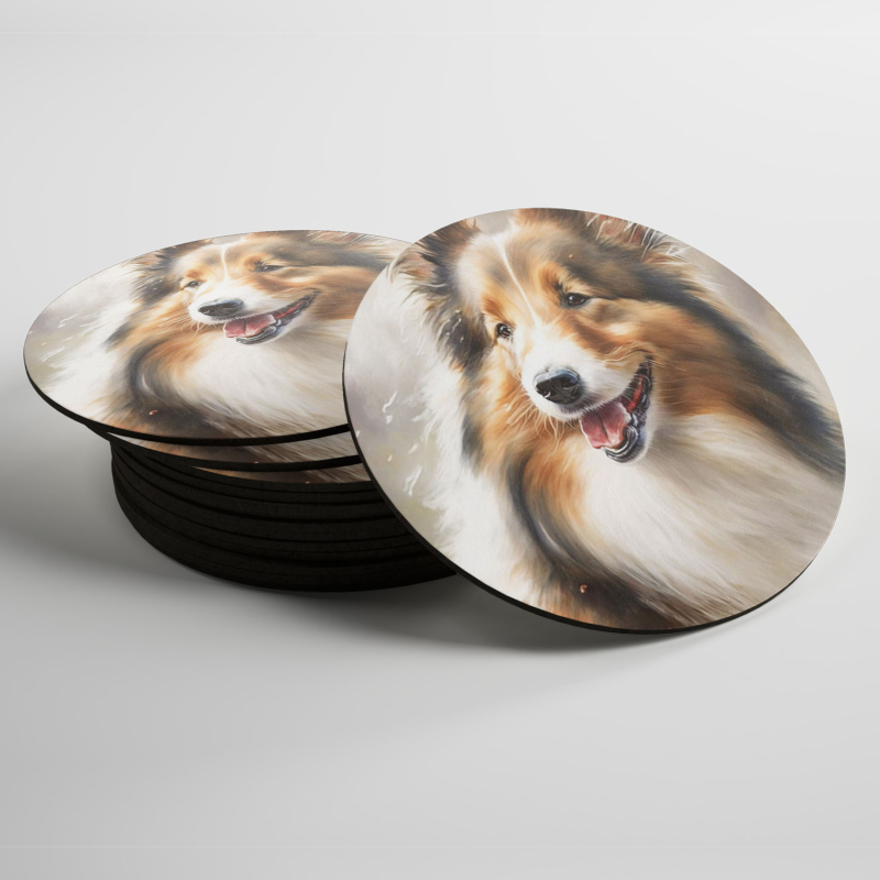 Podtácky Shetlandský ovčák akvarel