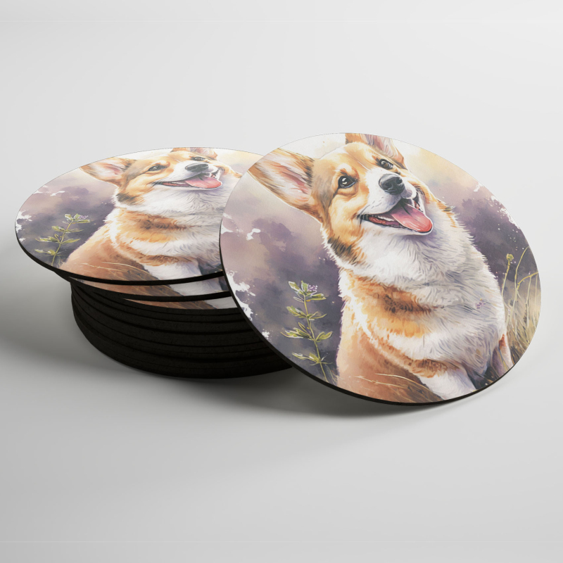 Podtácky Pembroke Welsh Corgi akvarel