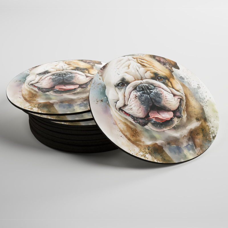 Podtácky Buldok akvarel