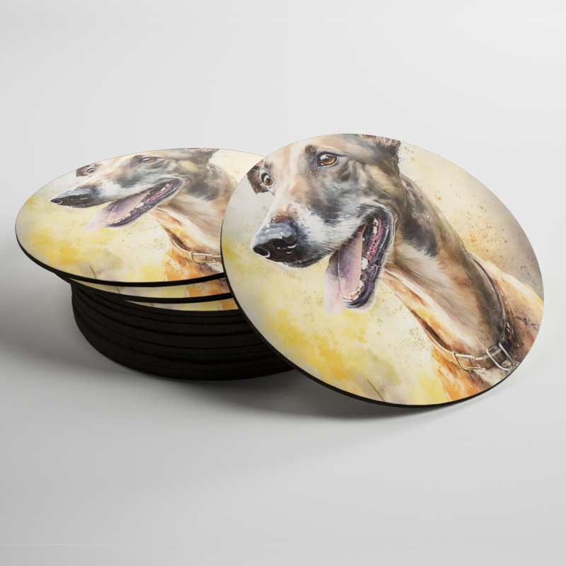 Podtácky Chrt akvarel