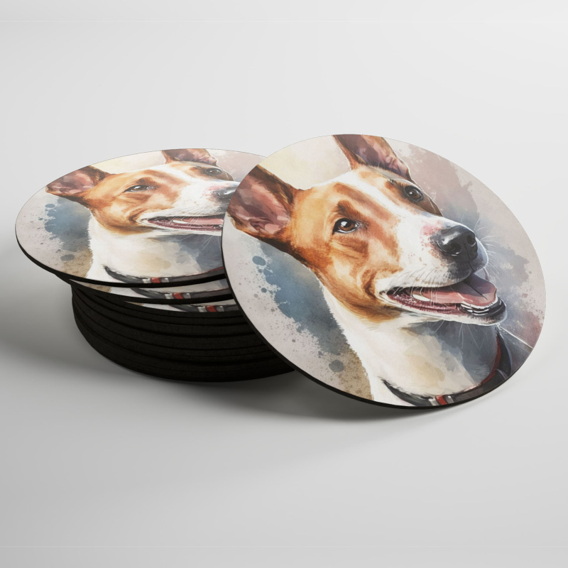 Podtácky Basenji akvarel