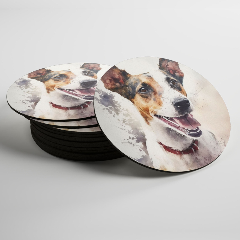 Podtácky Foxteriér hladkosrstý akvarel