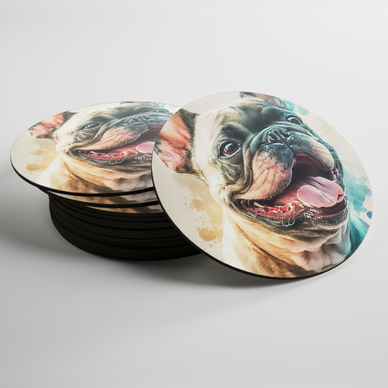 Podtácky Francouzský buldoček akvarel