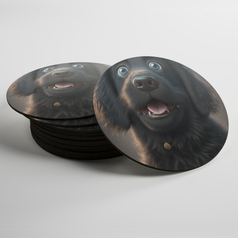 Podtácky Flat Coated Retrívr animovaný