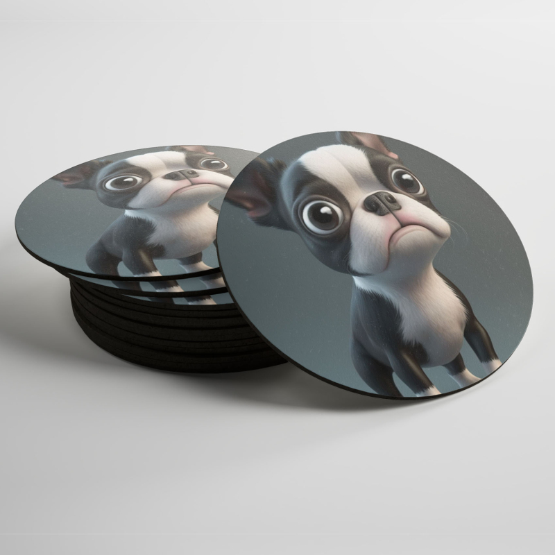 Podtácky Bostonský teriér animovaný